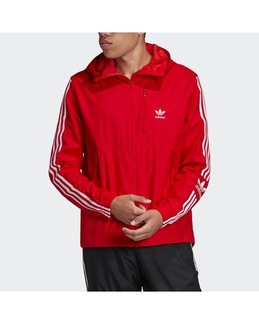 Adidas Red Originals Lock Up Wb Cardigan Casual Sports Hooded Jacket Fluorescence for men