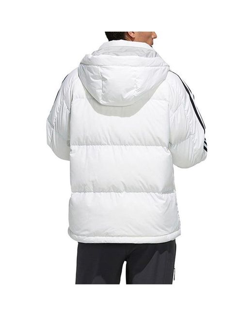 Adidas Gray 3St Puff Down Outdoor Protection Against Cold Stay Warm Hooded Down Jacket for men
