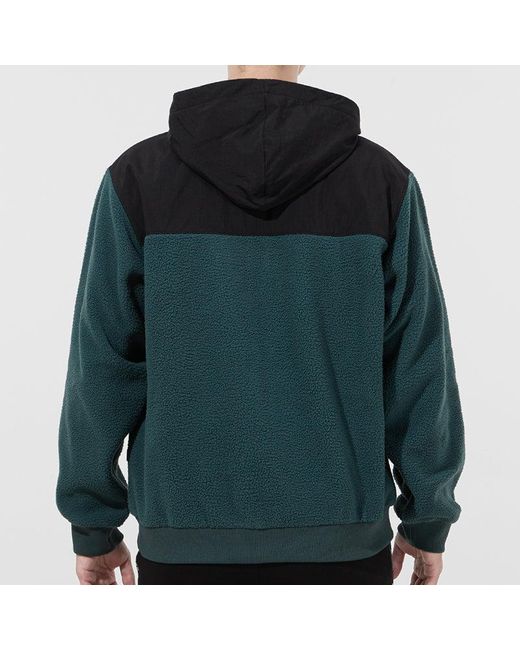 PUMA Green Winterized Lamb's Wool Stay Warm Colorblock Hooded Jacket for men