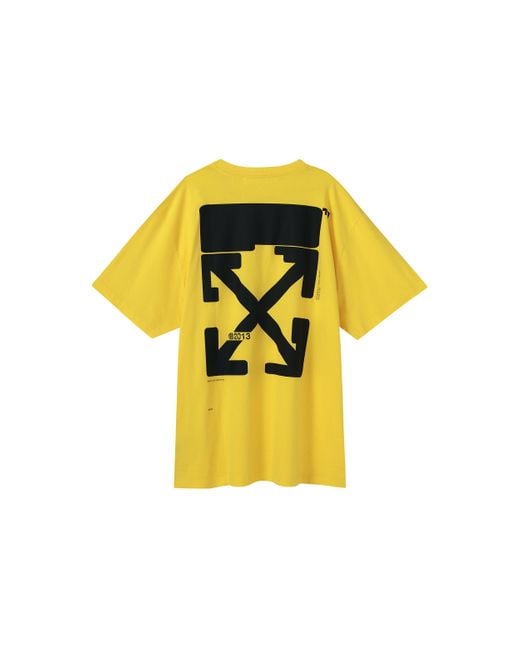 Off-White c/o Virgil Abloh Yellow Ss21 Tech Marker Logo Round Neck Short Sleeve Ordinary Version for men