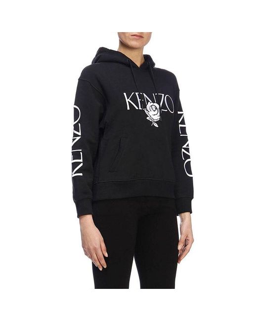KENZO Blue (Wmns) Rose Alphabet Logo Hoodie