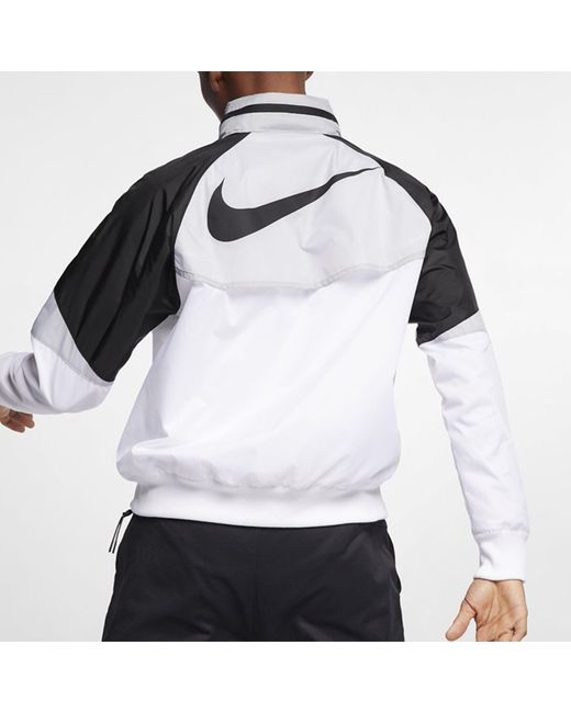 Nike White Windrunner Sports Patchwork Jacket for men