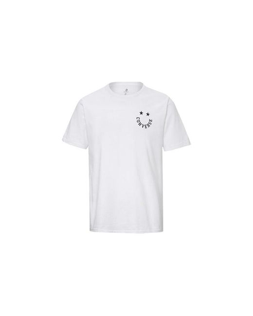 Converse White Smiling Face Pattern Sports Short Sleeve for men