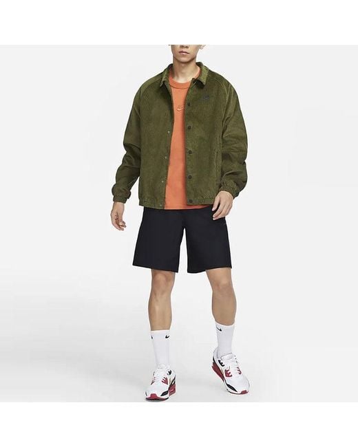 Nike Green Stack Logo Casual Corduroy Jacket Autumn for men