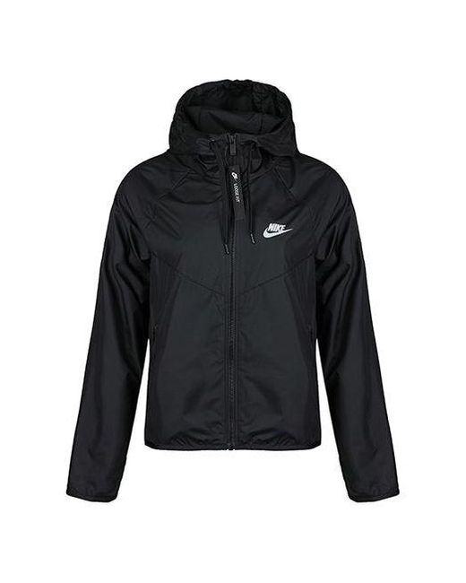 Nike Black Sportswear Windrunner Zipper Hooded Jacket