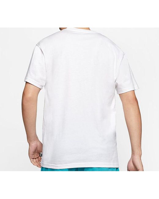 Nike White Sb Flowers Logo Skateboard Short Sleeve for men