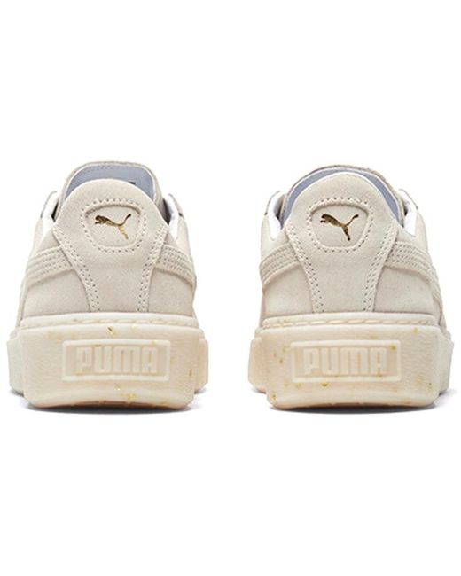PUMA White (Wmns) Suede Platform Buff/ Board Shoes