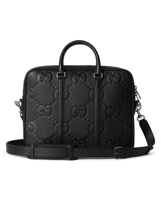 Gucci Black Jumbo Gg Briefcase Canvas' for men