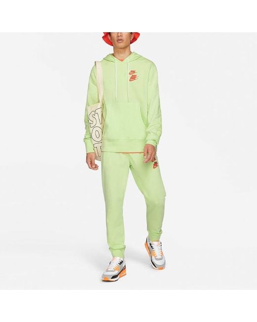 Nike Green Alphabet Printing Sports Pullover for men