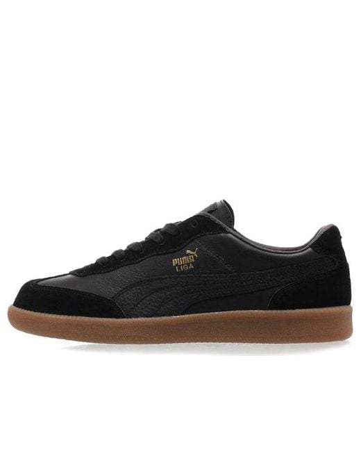 PUMA Black Liga Leather Retro Shoe for men