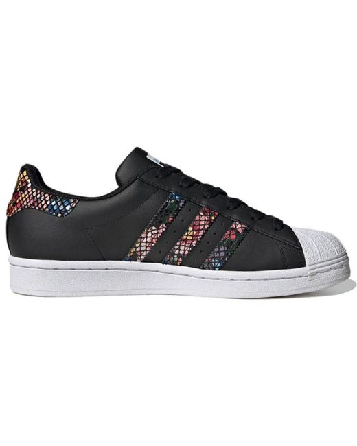 Adidas Black (Wmns) Superstar 'Floral Snakeskin Print'
