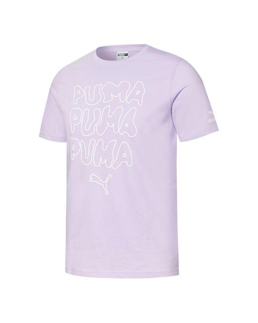 PUMA Purple Summer Graphic T-shirt for men