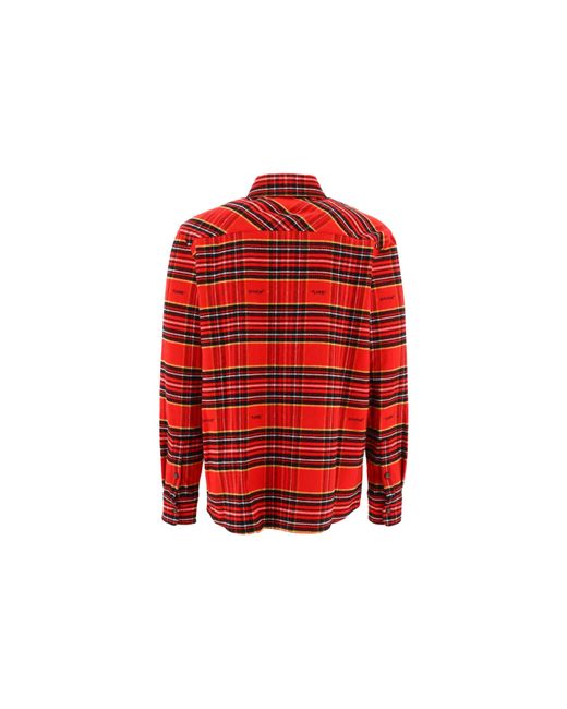 Off-White c/o Virgil Abloh Red Fw22 Stripe Lapel Long Sleeves Shirt for men