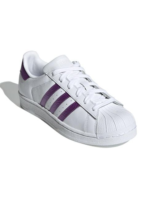 Pila de celestial subterraneo adidas Originals Adidas Superstar 'purple' in White | Lyst