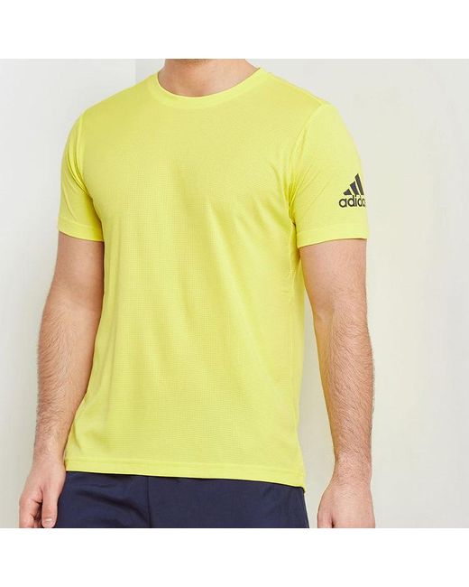Adidas Yellow Training Sports Round Neck Short Sleeve for men