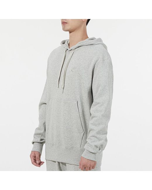 Nike Gray Sportswear French Terry Embroidered Logo Solid Color Light for men