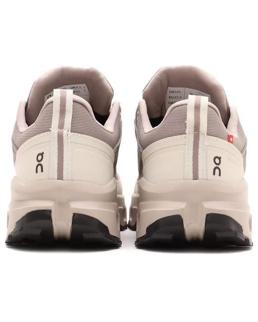 On Shoes Brown Cloudrock Low Wp 'Cinder Fog' for men