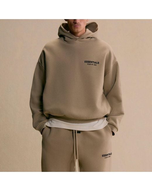 Fear Of God Gray Fleece Hoodie Ii 'Desert Sand' for men