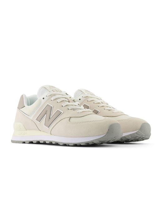 New Balance White 574 for men