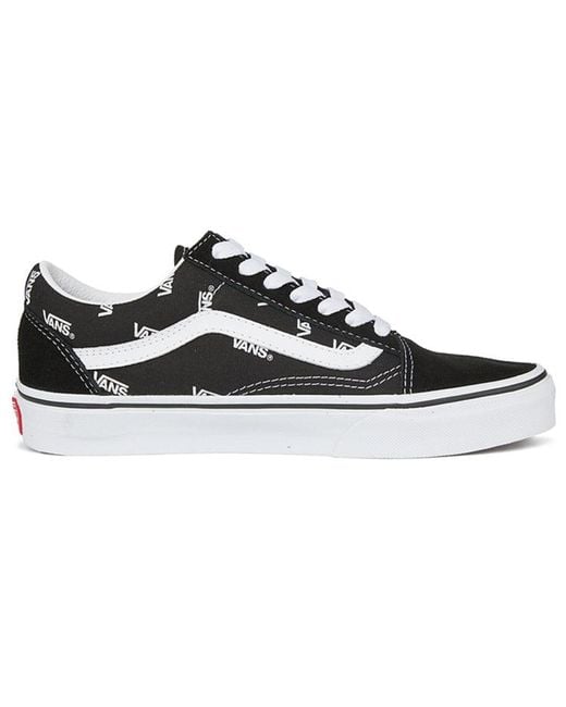 Vans Black Old Skool 'All Over Logo' for men
