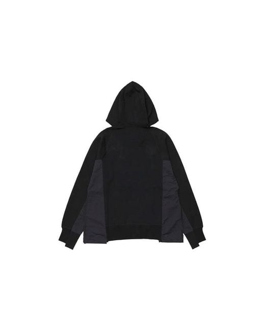Nike X Sacai Crossover Logo Printing Splicing Contrasting Colors Sports Asia Edition Black for men