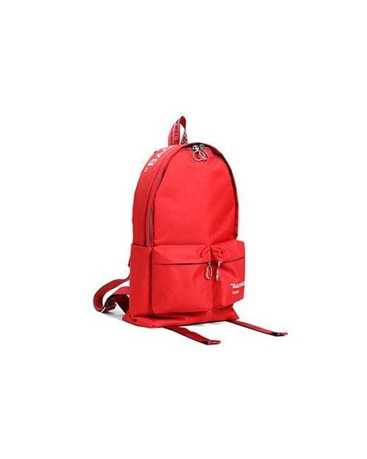 Off-White c/o Virgil Abloh Red Slogan Printing Backpack