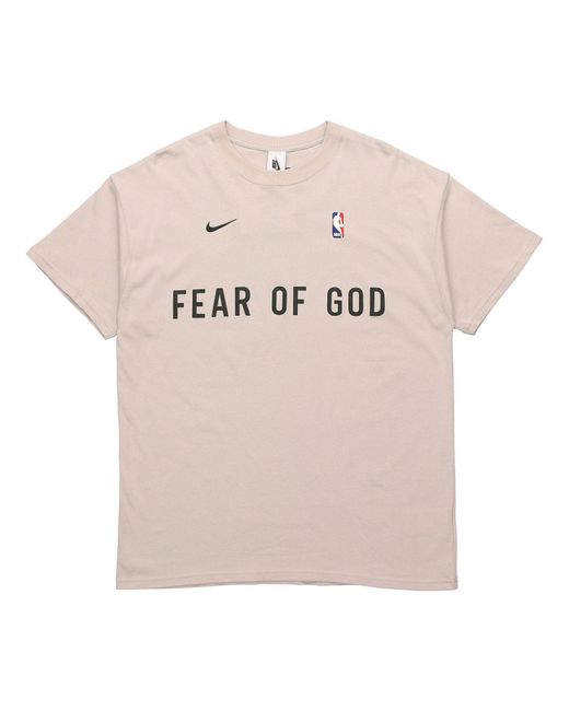 Nike Pink X Fear Of God X Nba Crossover Alphabet Printing Round Neck Short Sleeve for men
