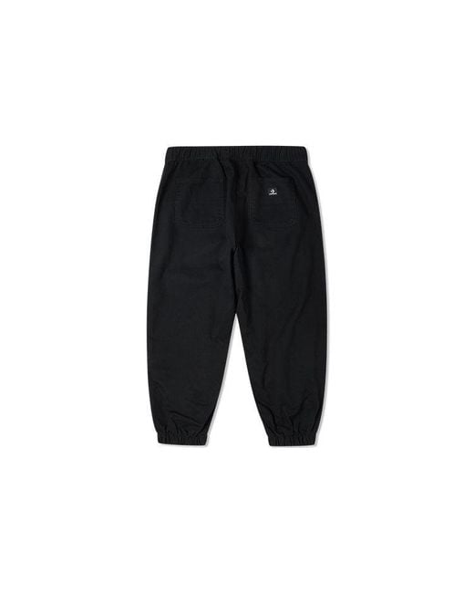 Converse Black Solid Color Woven Bundle Feet Lacing Casual Pants/Trousers for men
