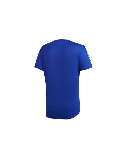Adidas Blue Own The Run Tee Training Sports Reflective Stripe Short Sleeve for men