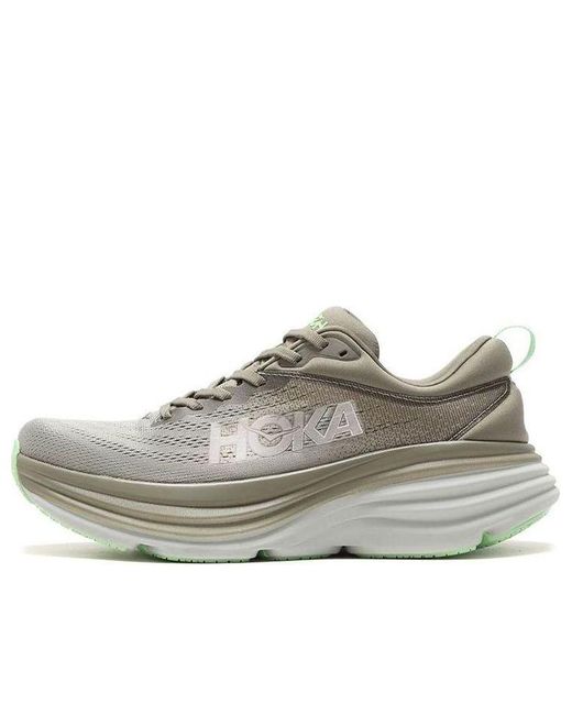 Hoka One One Gray Bondi 8 'Sharkskin Harbor Mist' for men