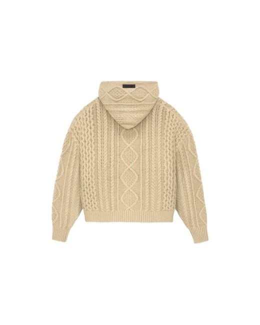 Fear Of God Natural Fw23 Cable Knit Hoodie Heather' for men