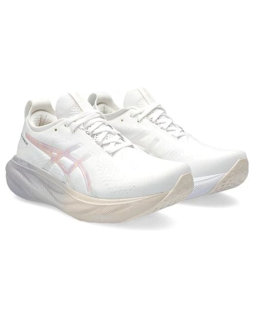 Asics White Gel-nimbus 25