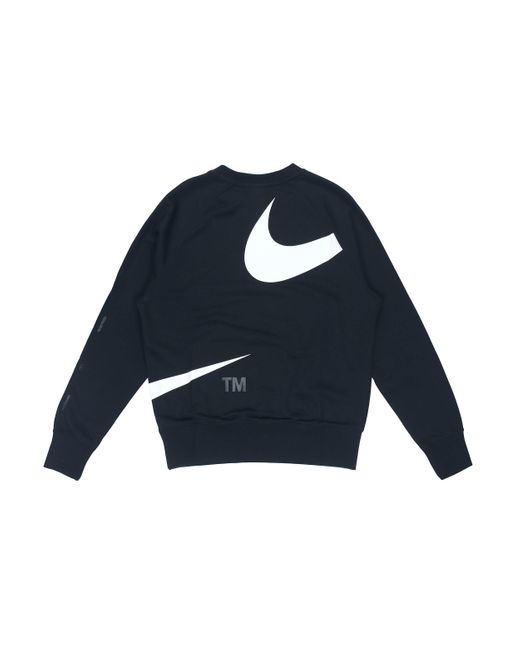 Nike Blue Swoosh Ft Crew Large Logo Printing Knit Round Neck Pullover Autumn for men