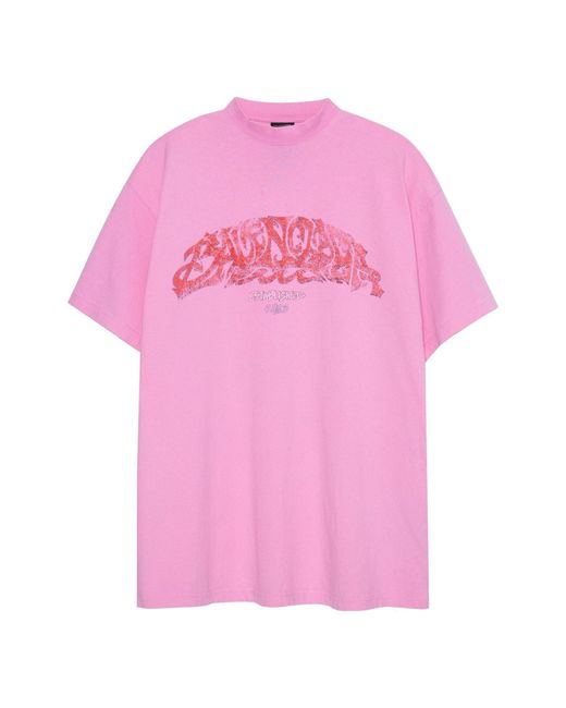 Balenciaga Offshore T-Shirt Oversized '' in Pink | Lyst