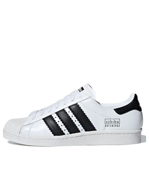 Adidas White Superstar 80S 'Enlarged Stripes' for men