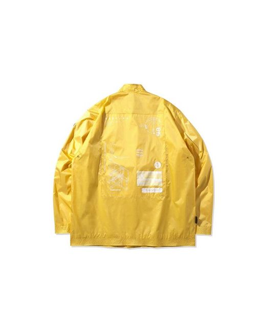 Li-ning Yellow Badfive Basketball Series Cardigan Loose Jacket for men