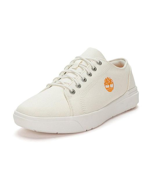 Timberland White Seneca Bay Fabric Oxford Shoes for men