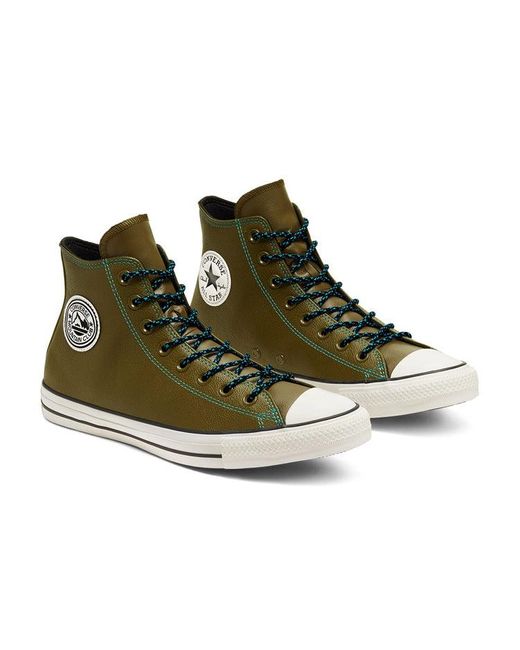 Converse Green Tumbled Leather Chuck Taylor All Star for men