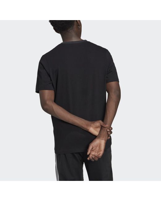 Adidas Black Originals Sprt Graphic Gradient Logo Logo Sports Round Neck Short Sleeve for men