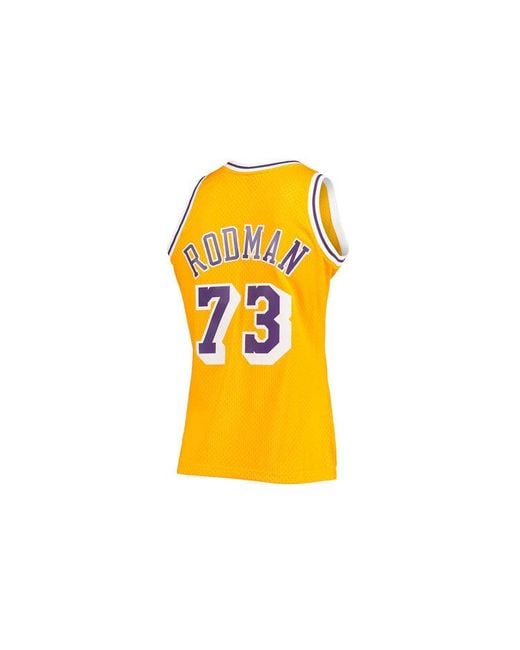 Mitchell & Ness Yellow Nba Swingman Dennis Rodman Los Angeles Lakers Road 1998-99 Jersey for men