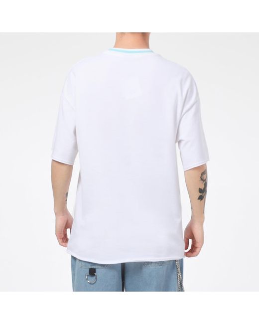 PUMA White Logo Loose Sports Round Neck Short Sleeve for men