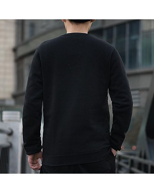 Nike Black Large Logo Printing Round Neck Long Sleeves for men