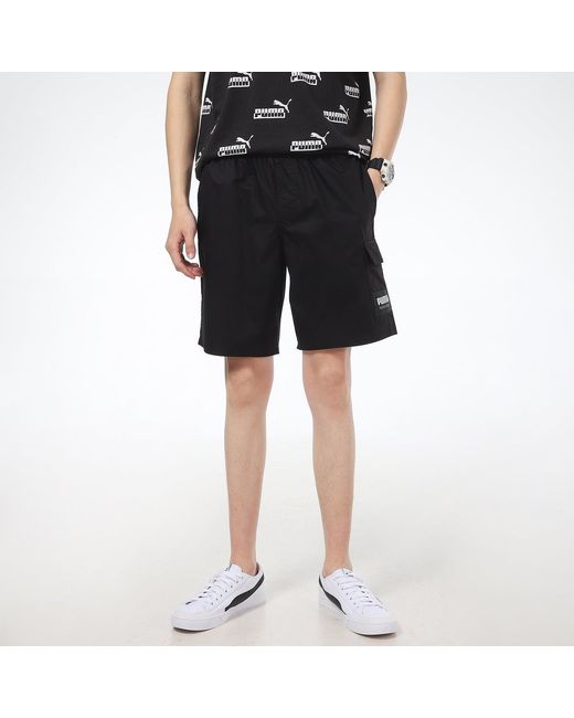 PUMA Black Cargo Shorts for men