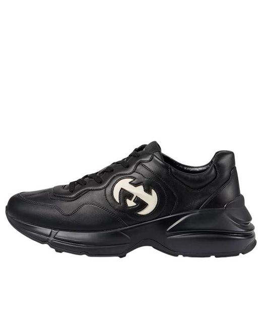 Gucci Black Rhyton 'Interlocking G for men