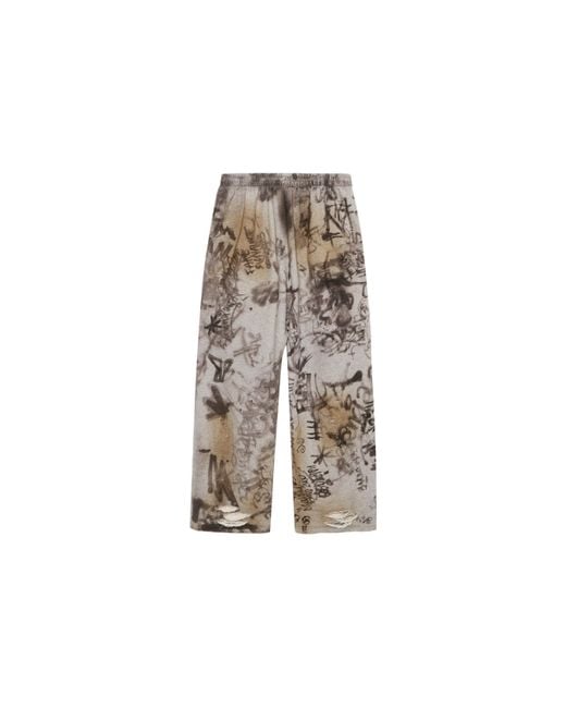 Balenciaga Gray Skater Graffiti Baggy Sweatpants 'Heather' for men