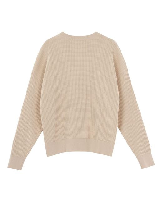 Drew House Natural Mascot Waffle Sweater 'Cream' for men