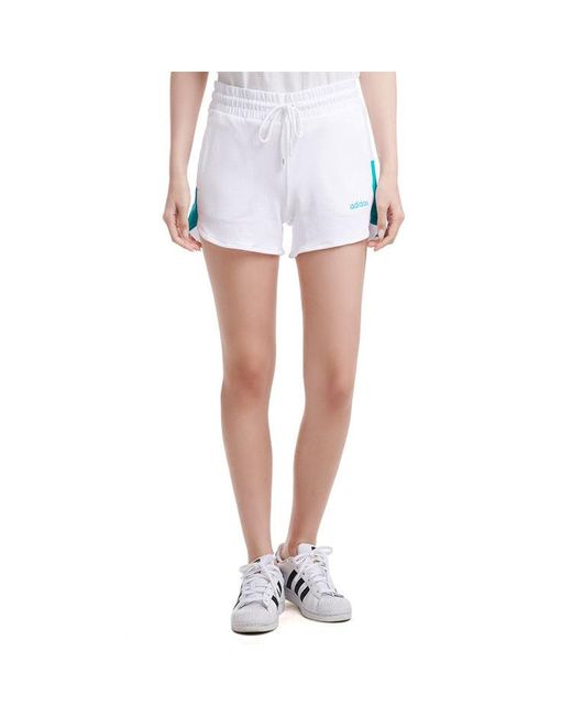 Adidas White (Wmns) Neo Side Logo Drawstring Sports Shorts