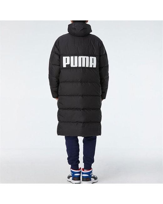 PUMA Black Long Oversized Down Jacket for men