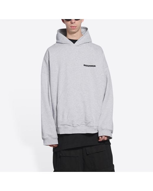 Balenciaga Gray Turn Hoodie Wide Fit 'Heather' for men