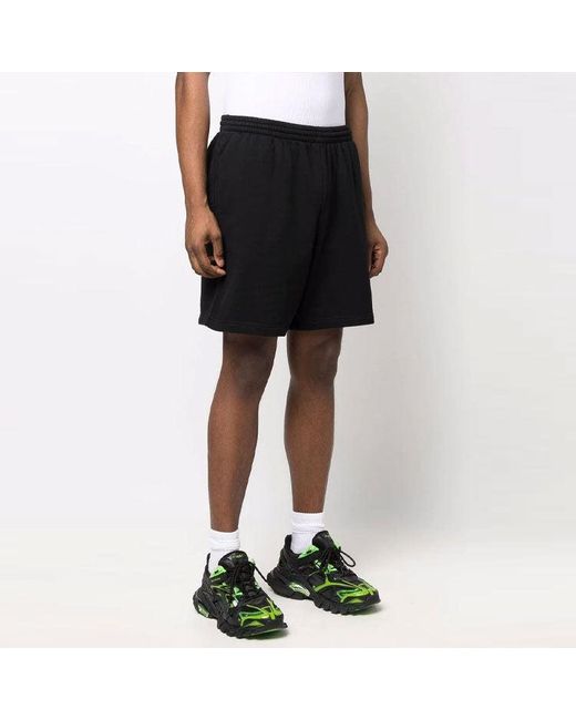 Balenciaga Black Cities Paris Cotton Sweat Shorts